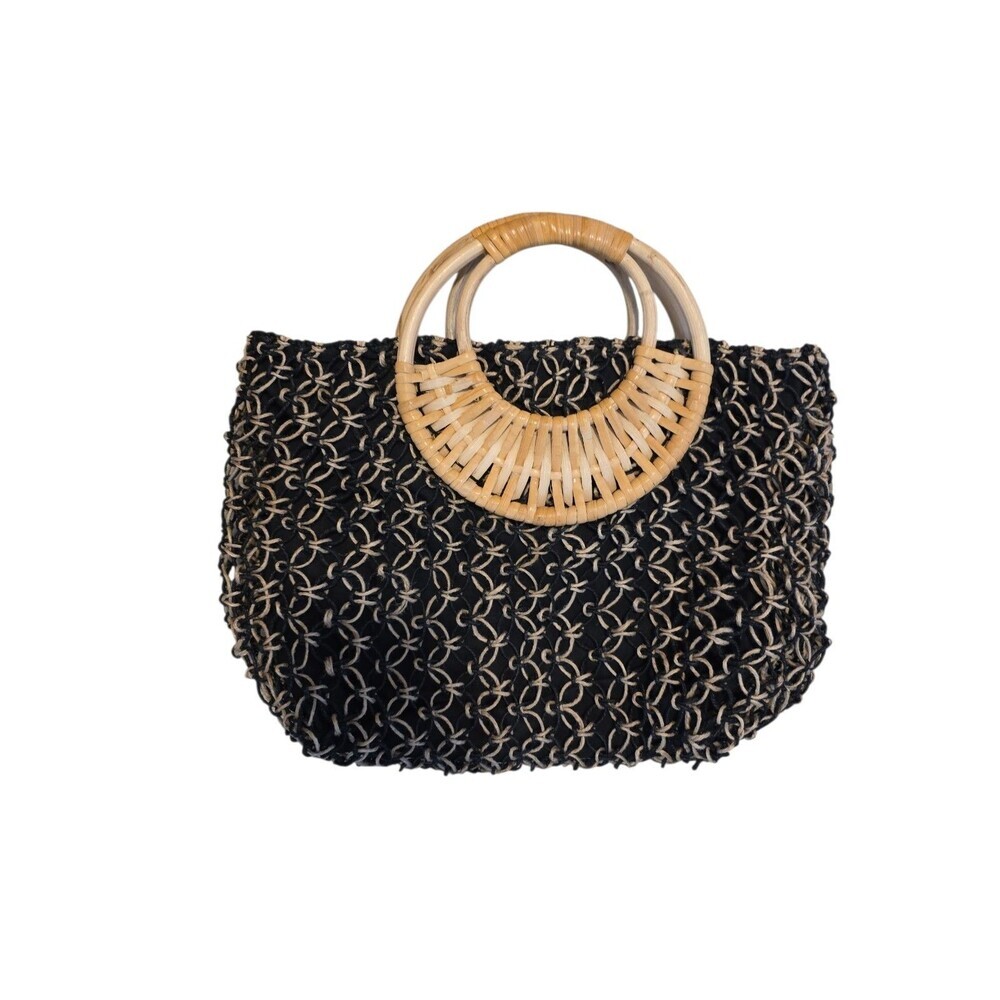 World Market Wicker Handbag Purse - Picture 2 of 4